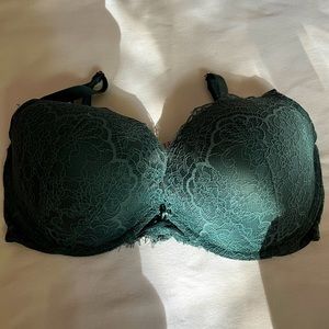 Victoria’s Secret Dream Angels Lace Push-Up Bra Dark Green